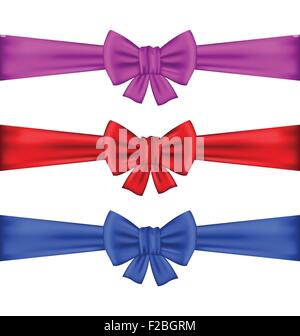 Set bunte Geschenk Bögen mit Bändern Stock Vektor