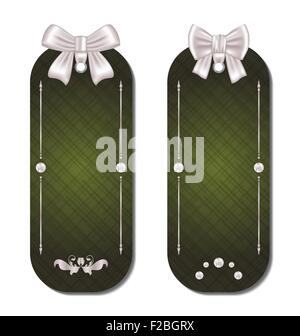 Satz von Geschenkkarten mit Bögen Stock Vektor