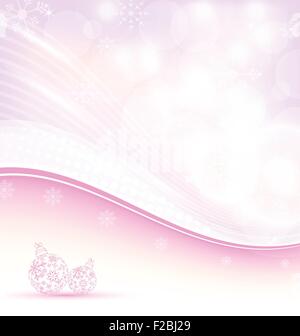 Weihnachten wellig Hintergrund mit Schneeflocken und Kugeln Stock Vektor