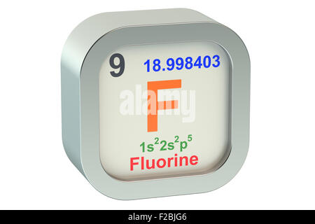 Fluor-Element isoliert auf weißem Hintergrund Stockfoto