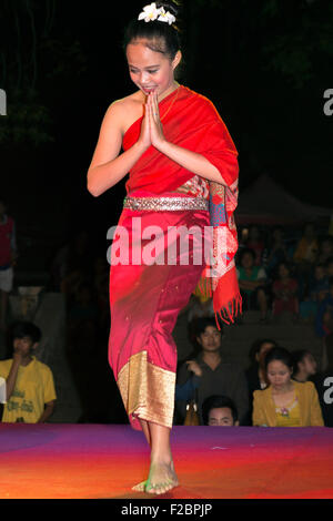 Tänzerin bei Kultur zeigen, Luang Prabang, Laos Stockfoto