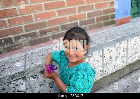 Maya indigene Mädchen in Panajachel, Solola, Guatemala. Stockfoto