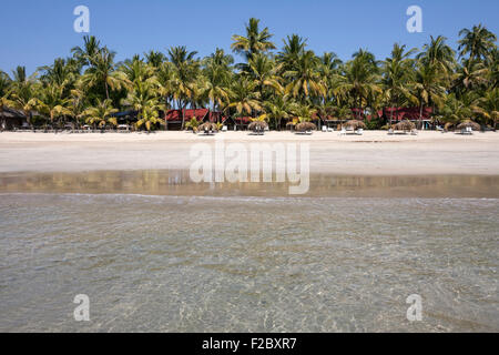 Meer, Strand, Palmen, Bungalows, Ngapali Strand Ngapali, Thandwe, Rakhine State in Myanmar Stockfoto