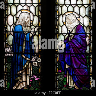 Glasmalerei in St. John the Baptist Church, Hugglescote, Leicestershire, England, UK Stockfoto