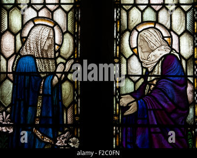 Glasmalerei in St. John the Baptist Church, Hugglescote, Leicestershire, England, UK Stockfoto