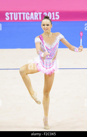 Stuttgart, Deutschland. 11. September, 2015. Marina Durunda (AZE) Rhythmische Sportgymnastik: Allround-Finale der rhythmischen Gymnastik-WM in der Porsche Arena in Stuttgart, Deutschland. © AFLO/Alamy Live-Nachrichten Stockfoto