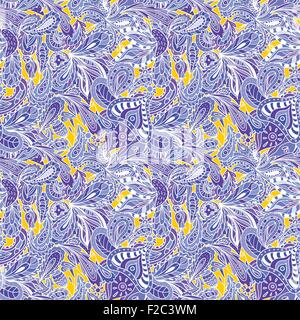 Nahtloser Vektor Hintergrund mit indischen und persischen ethnischen paisley florale Ornamente Stock Vektor