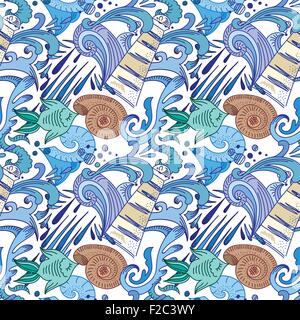 Baby Doodle Skizze Stil kindisch Vektor Hintergrund für Kinderzimmer Tapeten und Textilien Stock Vektor