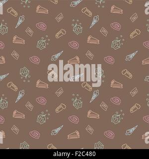 Vektor-Hintergrund mit Kuchen, Süßigkeiten, Eis für Menü-design Stock Vektor