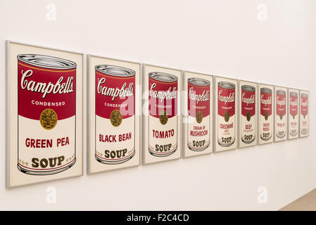Wien, Österreich - 6. August 2015: Campbell Suppe kann ist ein 1968-Siebdruck-Gemälde von amerikanischen pop-Künstler Andy Warhol. Stockfoto