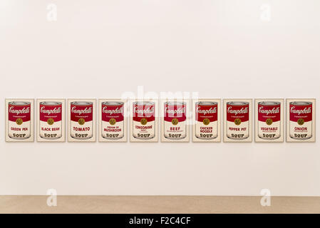 Wien, Österreich - 6. August 2015: Campbell Suppe kann ist ein 1968-Siebdruck-Gemälde von amerikanischen pop-Künstler Andy Warhol. Stockfoto