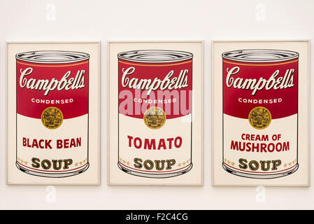 Wien, Österreich - 6. August 2015: Campbell Suppe kann ist ein 1968-Siebdruck-Gemälde von amerikanischen pop-Künstler Andy Warhol. Stockfoto