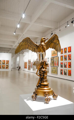 Skulptur von Charlie Becker Commisioned von Shepard Fairey Sackler-CAC. Zentrum für zeitgenössische Kunst. Soho, Malaga, Spanien. Stockfoto