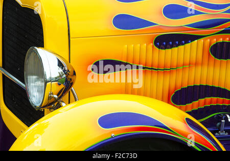 Ford Hot Rod custom Auto und Flammen-detail Stockfoto