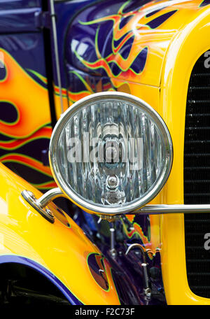 Ford Hot Rod custom Auto und Flammen-detail Stockfoto