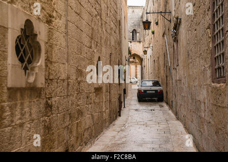 1. Januar 2015 In den renovierten Straßen von Birgu, Teil der drei Städte und die ersten Captal Malta vor Valletta Malta. Stockfoto