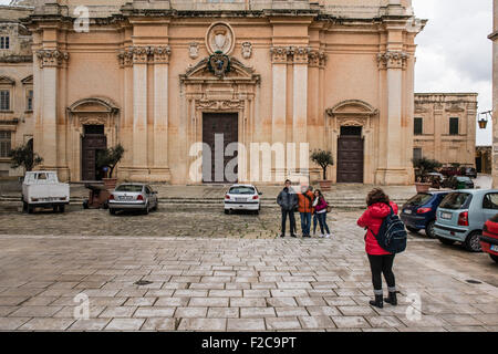 1. Januar 2015 In den renovierten Straßen von Birgu, Teil der drei Städte und die ersten Captal Malta vor Valletta Malta. Stockfoto