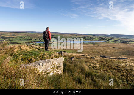 Genießen den Blick über Jury Reservoir und Baldersdale aus Goldsborough Teesdale County Durham UK Walker Hill Stockfoto