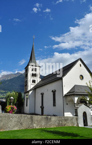 Kirche St. Mauritius (St. Maurice), Naters (in der Nähe von Brig), Wallis, Schweiz Stockfoto