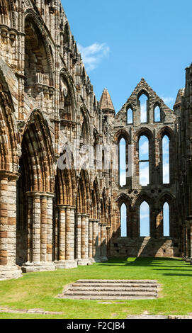 Die Überreste der Whitby Abtei (13. Jahrhundert), Whitby, Yorkshire, England, UK Stockfoto