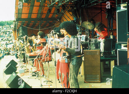 SLY AND THE FAMILY STONE US Gruppe über 1972. Foto van Houten Stockfoto