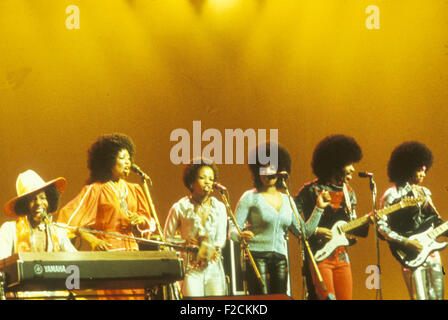 SLY AND THE FAMILY STONE US Gruppe über 1972. Foto van Houten Stockfoto