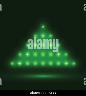 Abstrakte leuchtenden Weihnachtsbaum auf schwarzem Hintergrund Stock Vektor