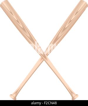 Realistische Darstellung von zwei Baseball-Schläger Stock Vektor