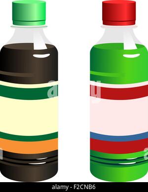 Abbildung Satz von zwei Flasche mit Etikett Stock Vektor