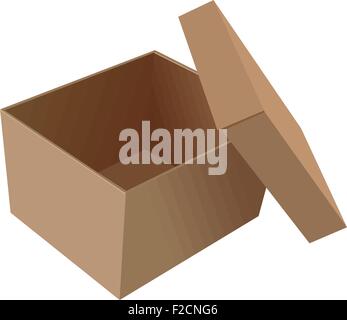 Realistische Darstellung isoliert offener Kasten Stock Vektor