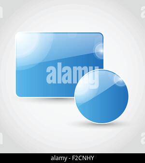 Set blau Sprechblasen isoliert Stock Vektor