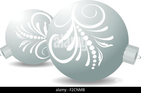 Weihnachtskugeln isoliert auf weißem Background Stock Vektor