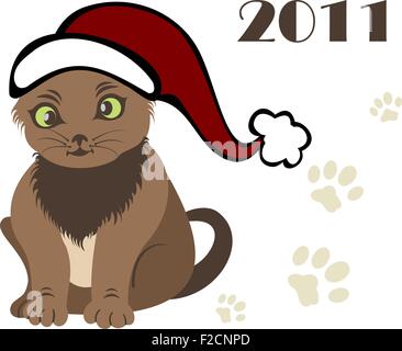 Katze-neues Jahr 2011 Stock Vektor
