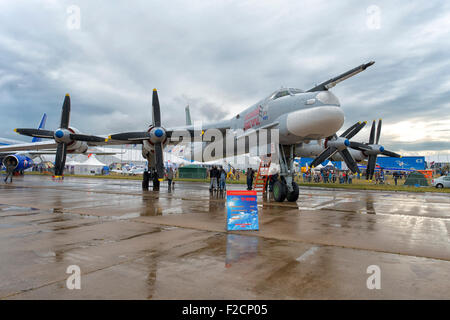 Tupolev Tu-95MS bei Flugschau MAKS 2015 in Moskau, Russland Stockfoto