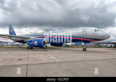 Tupolev TU-214 auf der MAKS 2015 Air Show in Moskau, Russland Stockfoto