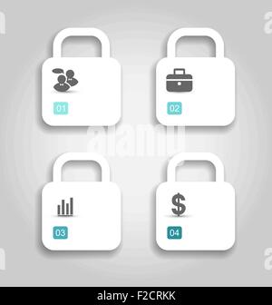 Eingestellten Broschüren für Infografiken, nummeriert Banner einsetzbar Stock Vektor