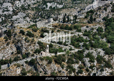 Kirche unserer lieben Frau von Remedy, St. John Hill, Kotor, Montenegro Stockfoto