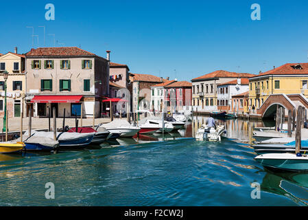 Venezianischen Insel Murano, Italien. Bekannt für seine vielen Öfen und handgemachte Glas. Stockfoto