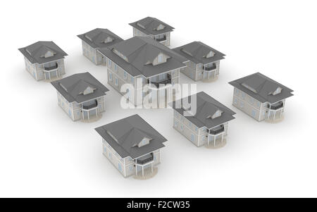 Gruppe des Hauses, ist dies ein Computer generierten und 3d gerenderten Bild. Stockfoto