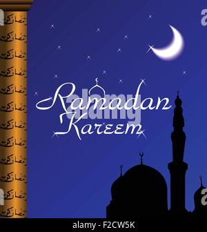 Grußkarte für Fastenmonats Ramadan Kareem Stock Vektor