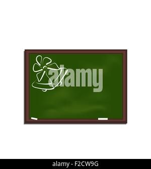 Schule-Tafel mit Glocken isoliert auf weißem Hintergrund Stock Vektor