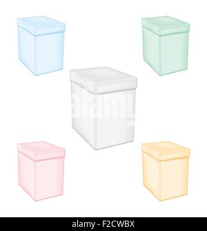 Set bunte geschlossenen unbedruckte Boxen Stock Vektor