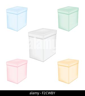 Bunte Gruppe geschlossen unbedruckte Kartons Stock Vektor
