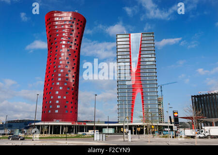 Hotel Porta Fira. Torre Porta Fira. L ' Hospitalet. Stockfoto