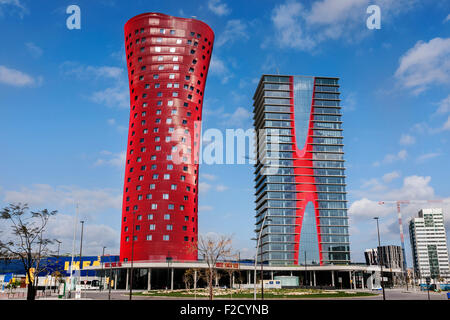 Hotel Porta Fira. Torre Porta Fira. L ' Hospitalet. Stockfoto