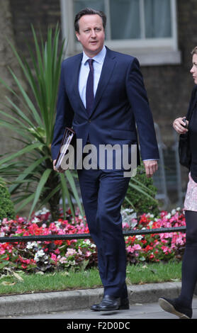 London, UK, 16. Juni 2015: David Cameron gesehen in der Downing Street in London Stockfoto