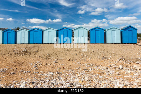 Strandhütten bei Charmouth auf Jurassic Küste von Dorset England UK Stockfoto