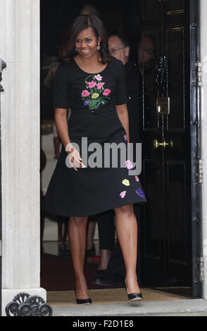 London, UK, 16. Juni 2015: Michelle Obama gesehen in der Downing Street in London Stockfoto