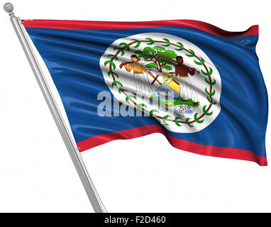 Flagge von Belize, ist dies ein Computer generierten und 3d gerenderten Bild. Stockfoto