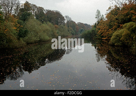 Fluss Liffey, County Dublin, genannt, in James Joyce "Finnegans Wake" Anna Livia Plurabelle Whoes Name verkörpert den Fluss, Irland Stockfoto